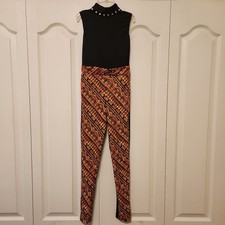 Girls Revolution Dance Can t Hold Back Orange Costume unitard Sz MC