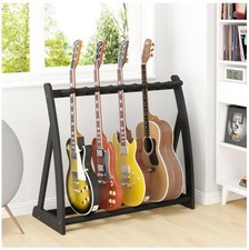 Bamboo Guitar Stand Multi Rack Adjustable Holds 9 Guitars Floor Display with