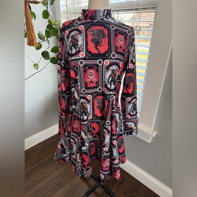HTF BlackMilk Krampus Posters Long Sleeve Evil Mini Skater Dress Size XL Rare