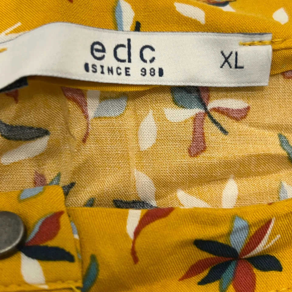 EDC by ESPRIT, chemisier, taille : XL, jaune/multicolore, élasthanne/viscose,... - Photo 3/4