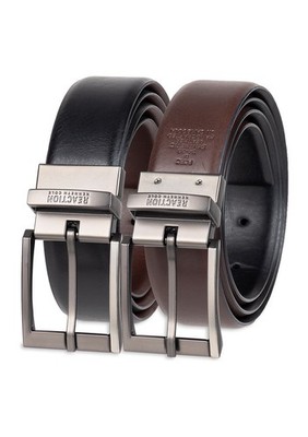 KENNETH COLE REACTION Belt Mens 38 40 Black Brown Reversible Stretch