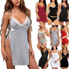 Women Lingerie Lace Chemise Sleepwear Babydoll Teddy Lingerie Full Slip Dress US