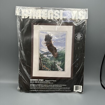 Dimensions Needlepoint #2435 Soaring Spirit By Al Agnew Bald Eagle Sky NOS 1995