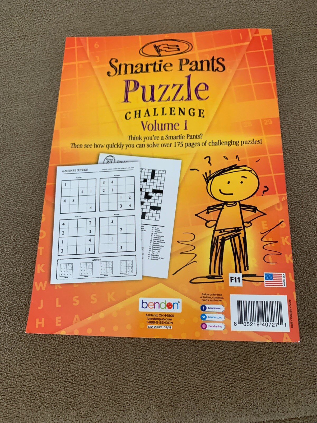 Bendon Smartie Pants Puzzle Challenge Vol. 1 Book Sudoku Crosswords (TD