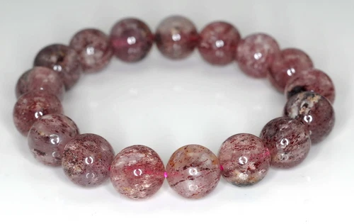 11 MM DUNKELROTE ERDBEERE LEPIDOKROZIT QUARZ EDELSTEIN AAA RUNDE PERLEN 7 Zoll - Bild 3 von 4