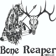 Grim Reaper Bow Hunter Deer Skull Hunting Car Truck Window Vinyl Decal Sticker