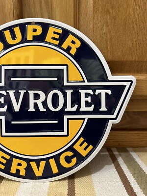 Chevrolet Service Metal Sign Garage Chevy Parts Tools Vintage