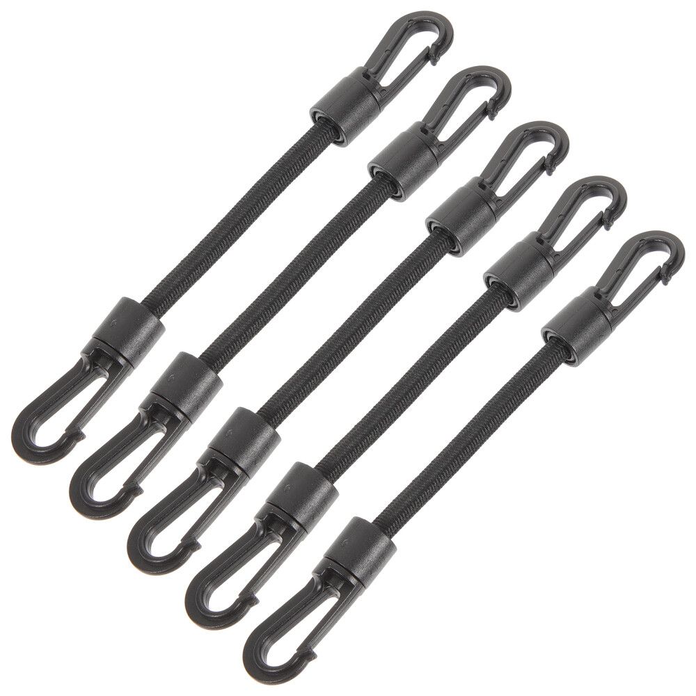 DARENYI 1.2 m Bungee Cord met Karabijnhaak Clip Heavy Duty Elastische Touw Koord met Haken Bungee Bandjes Bagage Tie Downs Zwarte Bungee Touw voor Motorfiets Auto Trunks Fiets Beveiliging (4 stks