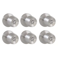 Brandywine Stainless Steel Bed and Bath Door Knob Contractor Pack (6-Piece)