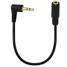 3.5mm 3 Pole Right Angled Audio Stereo Male To Female Extension Connector Cable