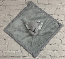 Carter's Gray Elephant Lovey Security Blanket Plush Satin Edge Back 2018 14"x14"