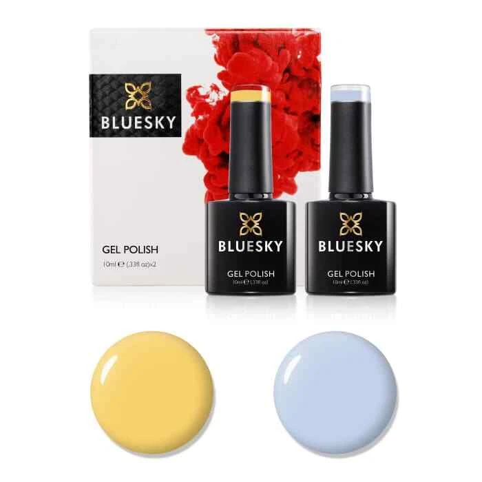 Bluesky Gel Nail Polish Anniversary Set 7 Soak Off UV LED Blue Yellow 2 x 10ml