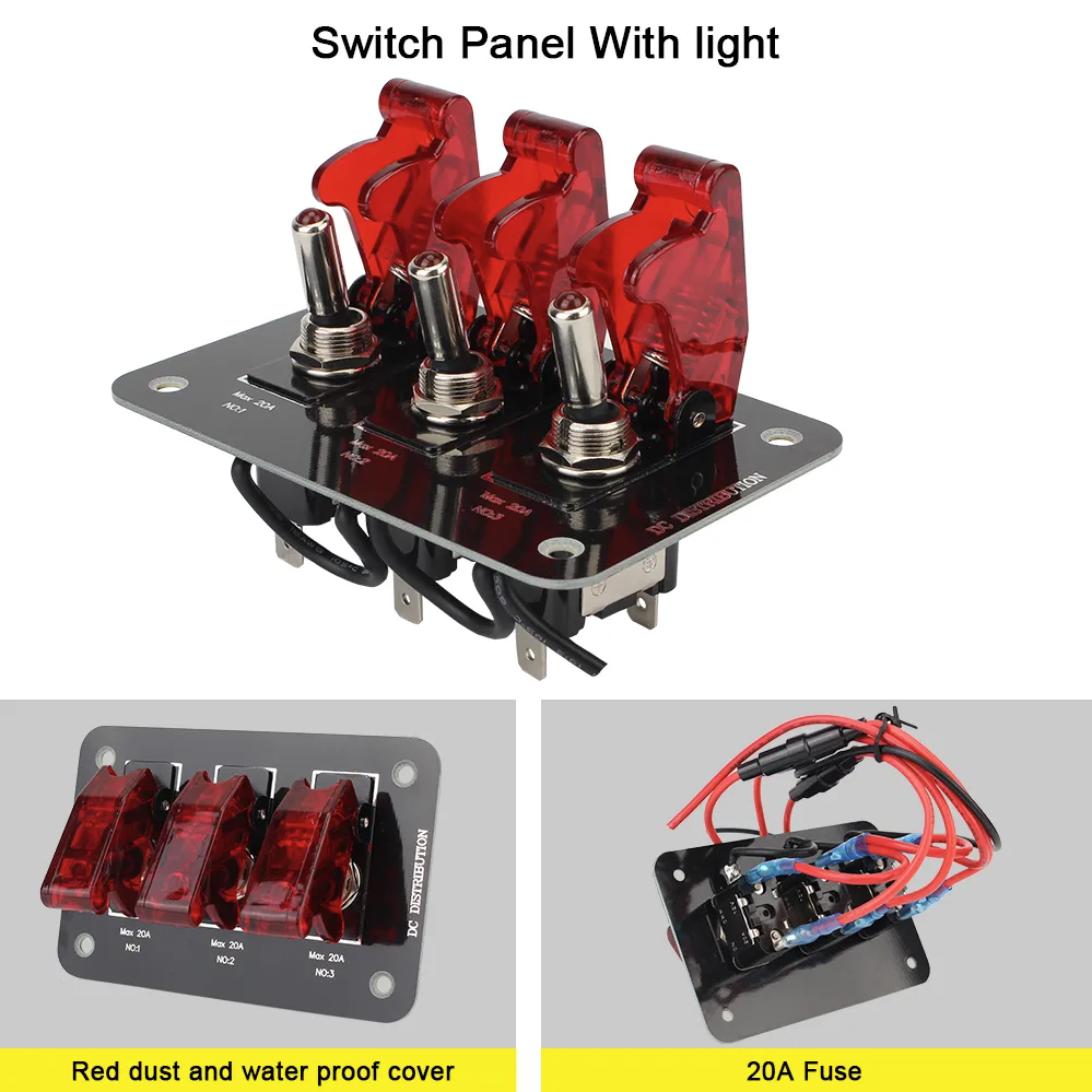 Metal Red LED Rocker Ignition Switch Panel Circuit Breaker 12V Car ...