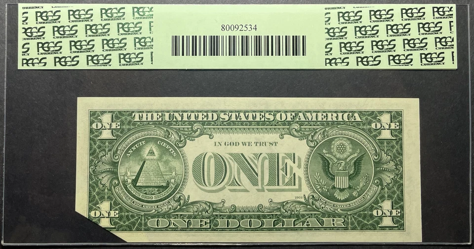 $1 1977A Mated Set of 5 Notes - Printed Fold w/ Partial F2B Offset Errors - PCGS - Image 4 of 4