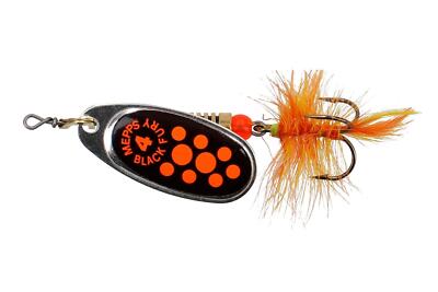 Mepps Black Fury Mouche (Fliege) Orange Dots - Alle Größen - Spinner Forellen 