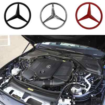 70mm 3D Metal Car Engine Badge Decoration Hood Emblem Sticker for Mercedes Benz