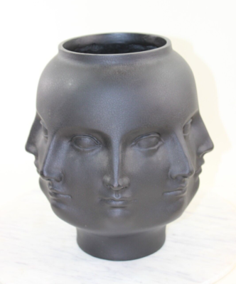 TMS 2005 Black Perpetual Faces Vase Dora Maar Fornasetti Style