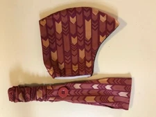  Mask & Headband with buttons Set, Aztec Design with Elastic For Teens/Adults