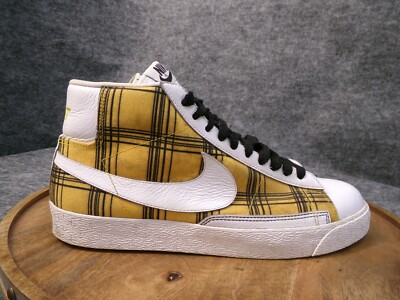 Nike iD Men Blazer Canvas Yellow Black Plaid 'Swagg Out' Shoe Size 11 416480-991