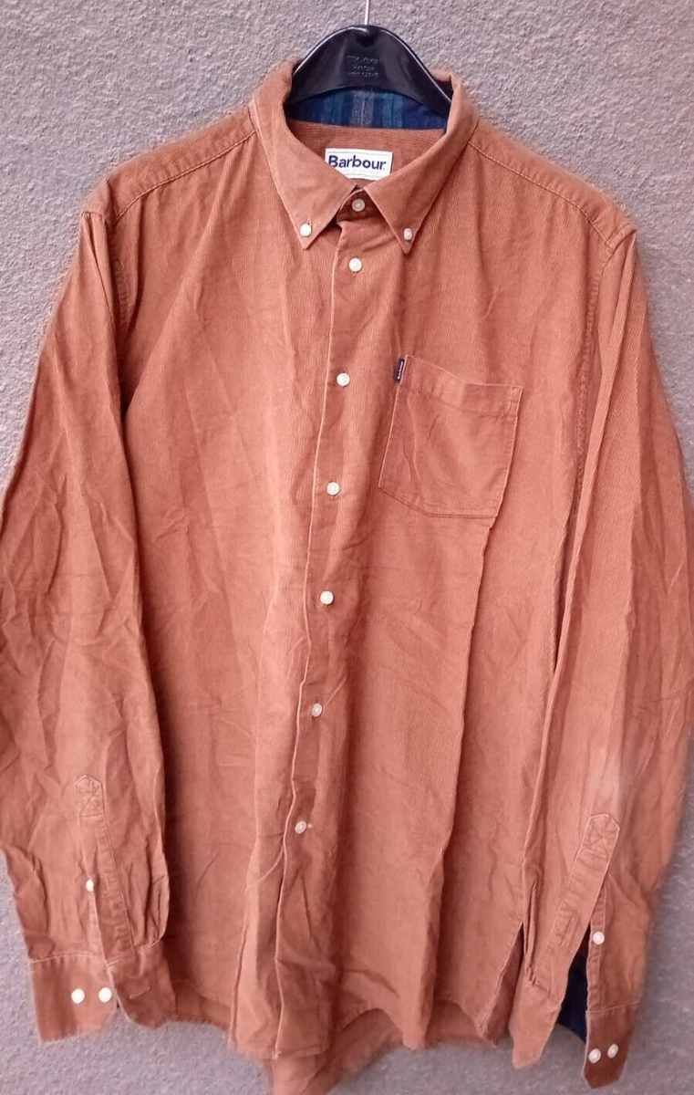 Barbour Stapleton Morris Cord shirt Corduroy Tailored Fit sz XL