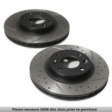 FRONT DRILLED GROOVED 258MM BRAKE DISCS FOR DACIA LOGAN MCV SANDERO MK2 12-20