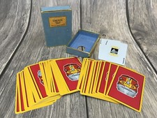 VTG Red Santa Fe Railroad Playing Cards Congress Co.  Cel-u-tone In Felt Case