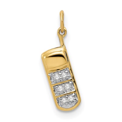 14k Gelbgold Diamant Handy Anhänger perfektes Geschenk für sie
