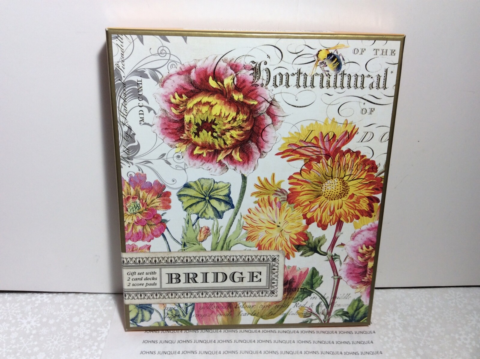 BLOOMS AND BEES BRIDGE CARD GIFT SET New window box 2 decks cards/2