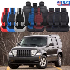 For Jeep Liberty Car Seat Cover Full Set 2/5-Seat Front Rear PU Leather Cushion