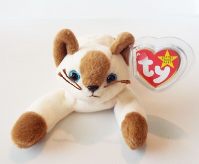TY BEANIE BABY SNIP SIAMESE CAT #4120 PE NO STAMP RETIRED BEAN BAG