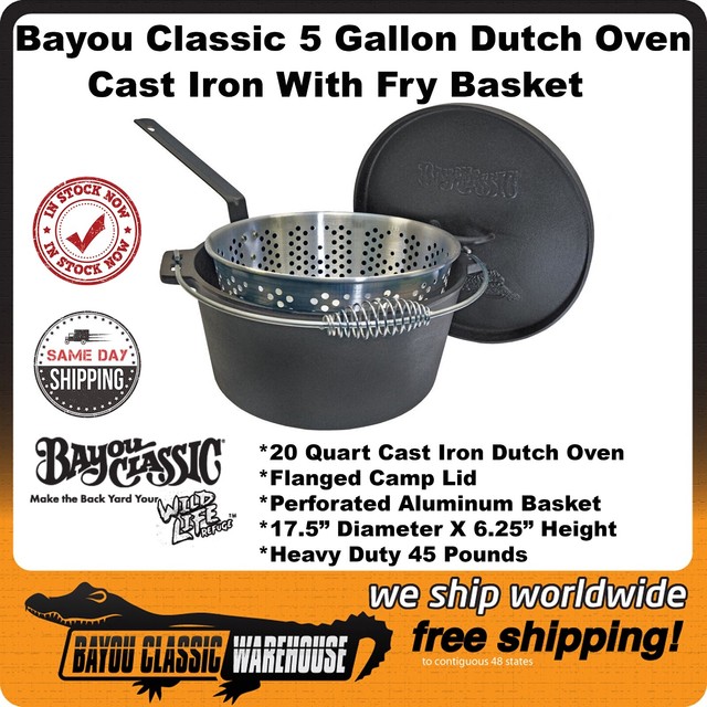Bayou Classic 7420 Dutch Oven With Lid & Basket 20 Quart for sale online eBay