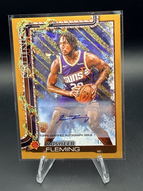 2025-26 Topps Holiday Rasheer Fleming Rookie Card - Gold Glitter 1/1! 🔥