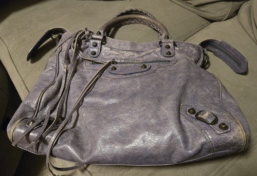 Balenciaga Classic Velo City Bag Jacinthe Purple Distressed Lamb Leather Rare! 