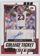 2021 Panini Contenders Draft Picks College Game Ticket Red Mark Webb Auto 10nl