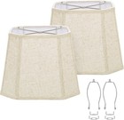 Rectangle Beige Lamp Shades Set of 2 10.5"x10"x13" Table/Floor Lamp US
