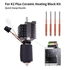 For Creality K2 Plus Hotend Ceramic Heating Block Kit Quick swap Nozzle 0.2-0.8