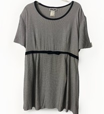 VTG 90s Y2K XL Retro Gingham Check Empire Waist Bow Tie Dress MOD-IFIED