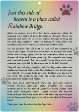 Pet Sympathy Memorial Card - Rainbow Bridge Poem Card for Loss Dog Keepsake Gift