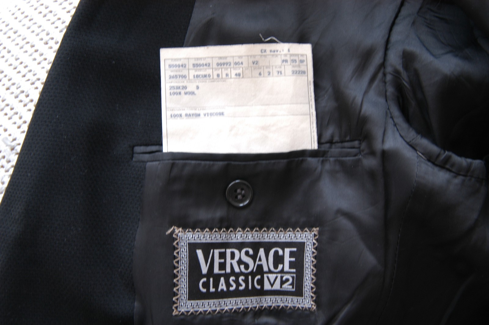 Versace Classic V2 Blazer Jacket Black Silver Buttons 48 IT Vintage 90's Superb image 6