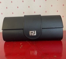 Versace Eyeglass Sunglass CASE Black with Crystal Greca Logo Hard Shell Vintage