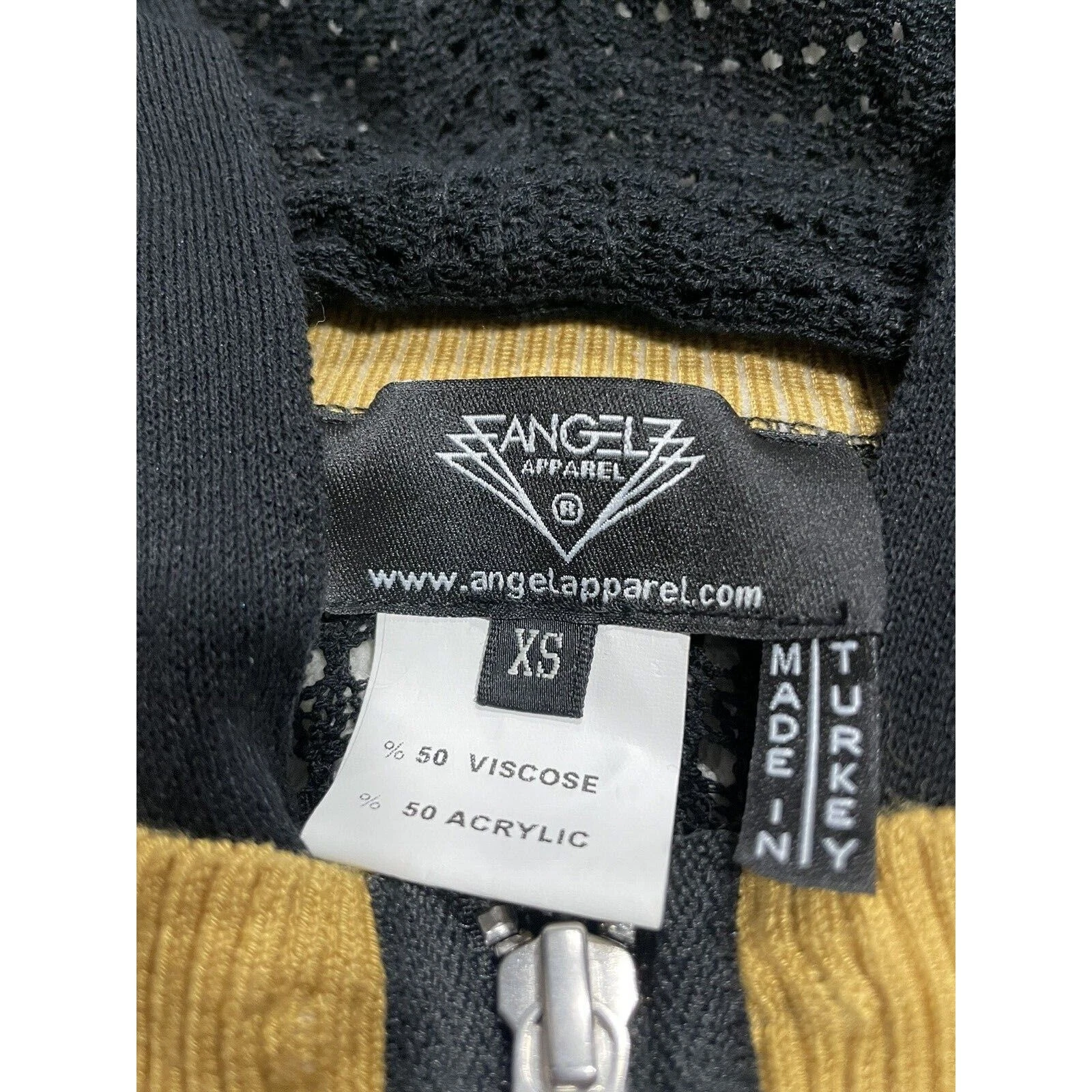 VETEMENTS Felpa con cappuccio staccabile Angel Apparel donna taglia XS tricolore nuova con etichette zip Y2K prezzo al dettaglio consigliato $190