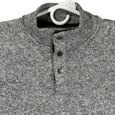 Sonoma Goods For Life Mens Medium Gray Marl Quarter Snap Pullover Sweater Fleece