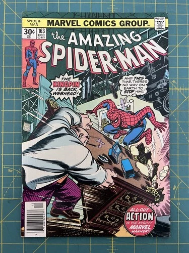 AMAZING SPIDER-MAN #163 - FN/VF 7.0 - 1976 / KINGPIN!
