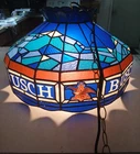 Large Vintage Busch Beer Lighted Stained Glass Style Bar Beer Sign Light Working