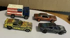 3 Hot Wheel Redlines & Funny Car Vintage Barracuda, Cougar, Truck & Funny Car