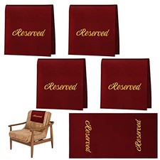 4 Pcs Reserved Seating Signs for Chairs 22 Inch Burgundy Church Pew Reserved