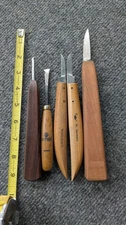 Lot of 5 Vintage Handcraft Wood Carving Knives - Mifer , Woodcraft , Woodcarvers