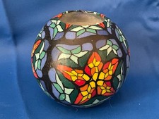 Decorative Mosaic Stained Glass Pattern Wax Candle   4"   Unused, Never Lit