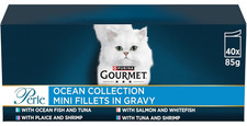 GOURMET Perle Wet Cat Food Ocean Fish in Gravy – 40 x 85g Pouches 6.46 per kilo