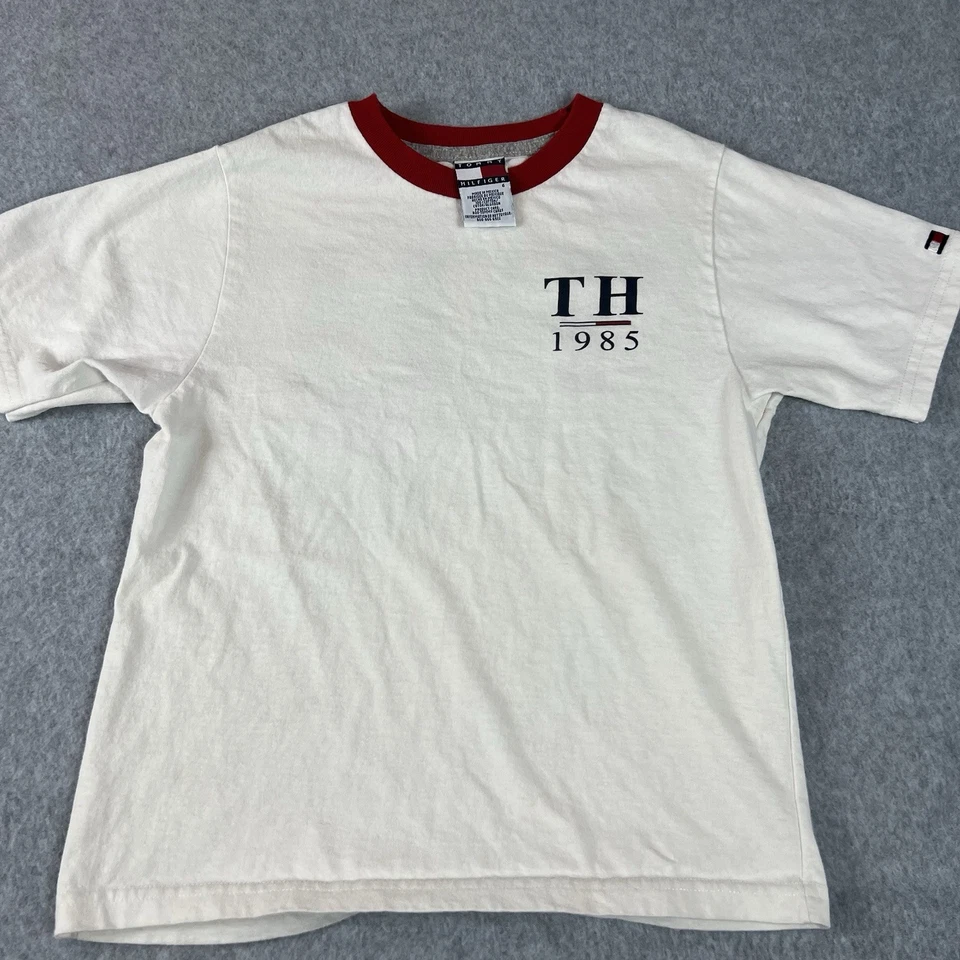 Vintage Tommy Hilfiger 90s Shirt 6 Spell Out Embroidered Back To School TH - Image 3 of 4